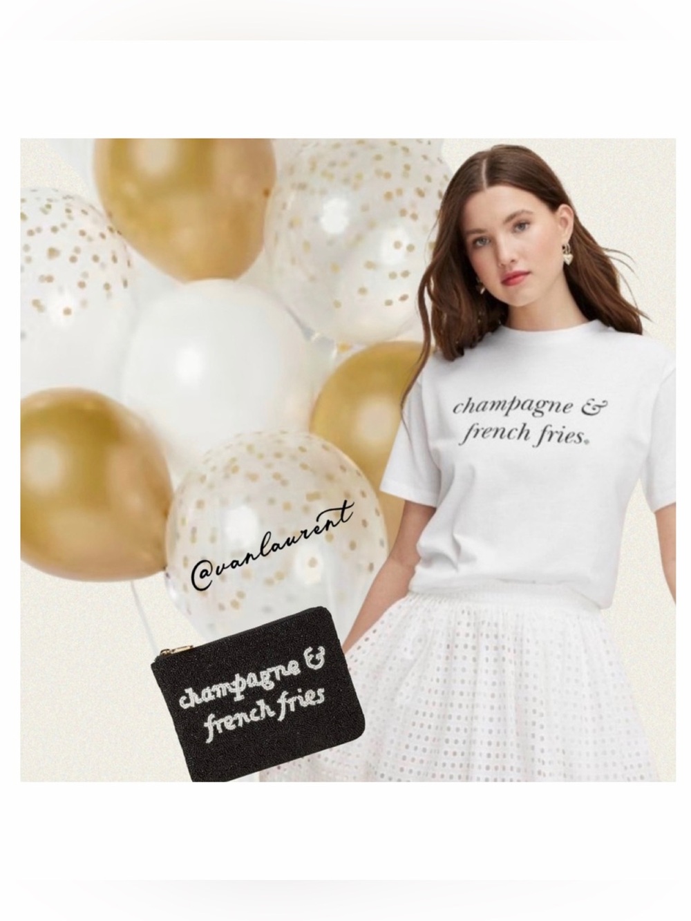 🥂 🍟 Champagne and French Fries Tee and Bag
